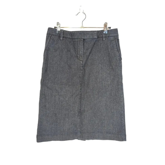 Talbots Dark Denim Pinstripe Mini Skirt Size 4 - Picture 1 of 11